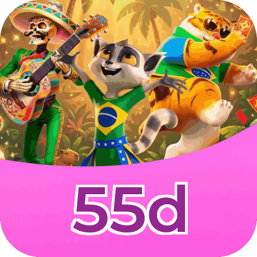 Plataforma 55d mostrando interface moderna, jogos certificados e recursos de segurança licenciados